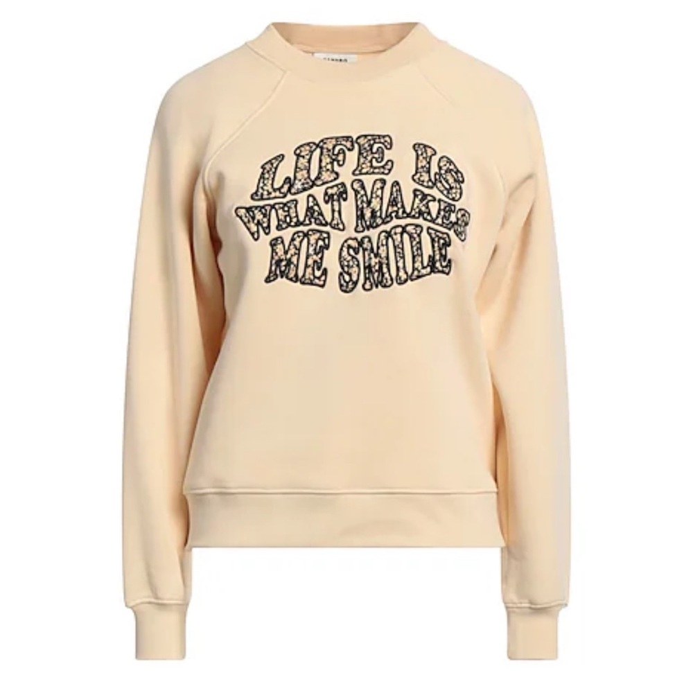 Sandro Fleece Graphic Slightly Oversized Round Neck Sweatshirt NWT